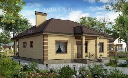 Проект для строительства частного одноэтажного дома с четырёхскатной крышей